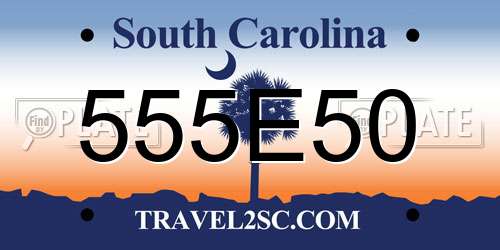555E50 South Carolina License Plate
