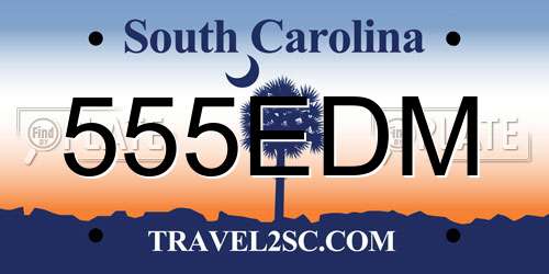 555EDM South Carolina License Plate