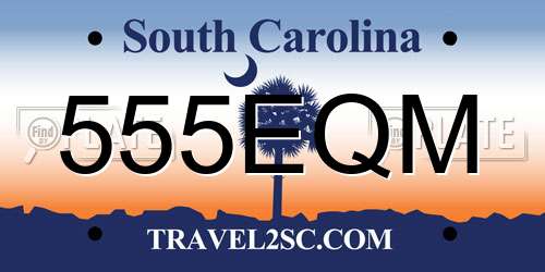 555EQM South Carolina License Plate