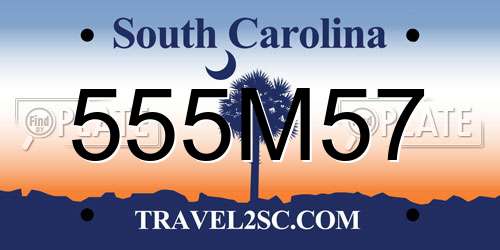 555M57 South Carolina License Plate