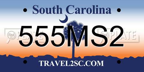 555MS2 South Carolina License Plate
