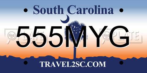 555MYG South Carolina License Plate