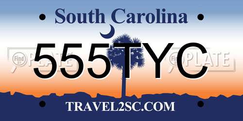 555TYC South Carolina License Plate
