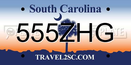 555ZHG South Carolina License Plate
