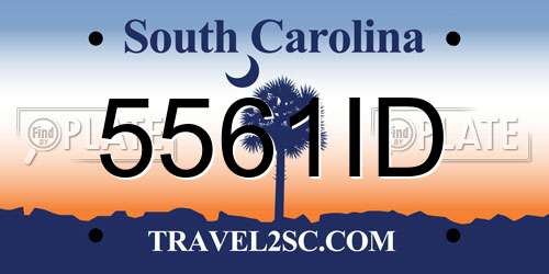 5561ID South Carolina License Plate