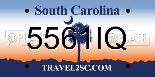 5561IQ South Carolina License Plate