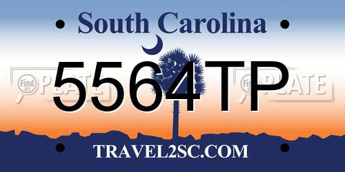 5564TP South Carolina License Plate