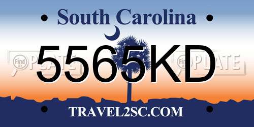 5565KD South Carolina License Plate