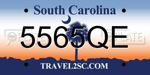 5565QE South Carolina License Plate