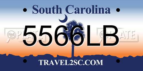 5566LB South Carolina License Plate