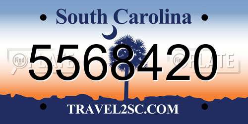 5568420 South Carolina License Plate