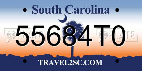 55684T0 South Carolina License Plate