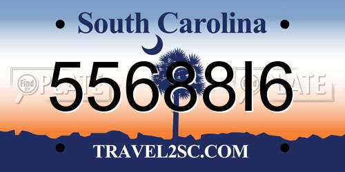 55688I6 South Carolina License Plate