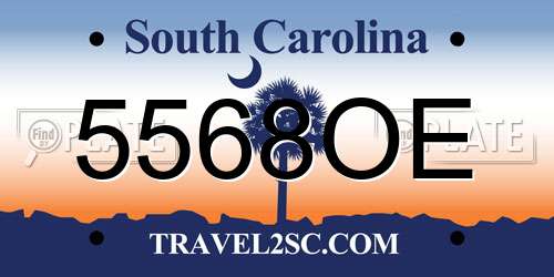 5568OE South Carolina License Plate