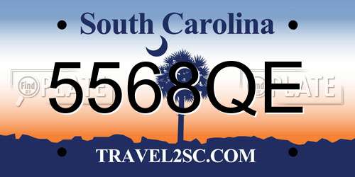 5568QE South Carolina License Plate
