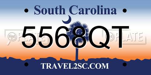 5568QT South Carolina License Plate