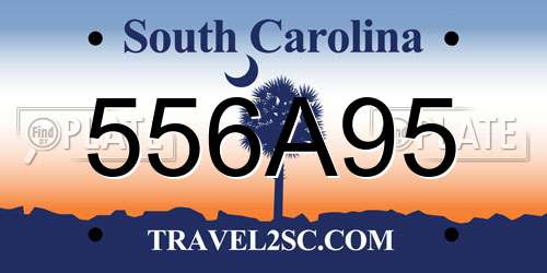 556A95 South Carolina License Plate