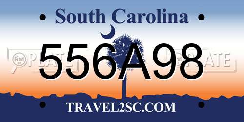 556A98 South Carolina License Plate