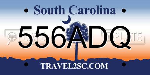556ADQ South Carolina License Plate