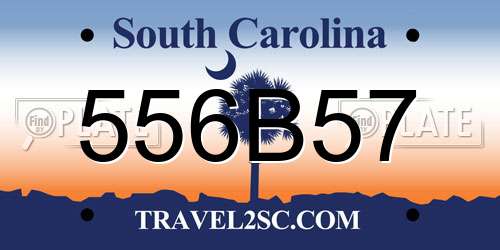 556B57 South Carolina License Plate