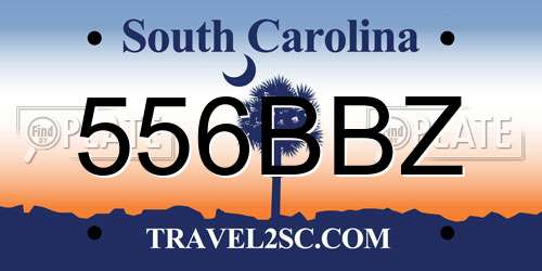 556BBZ South Carolina License Plate