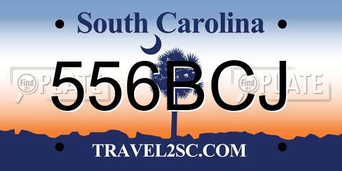 556BCJ South Carolina License Plate