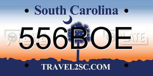 556BOE South Carolina License Plate