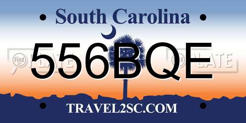 556BQE South Carolina License Plate