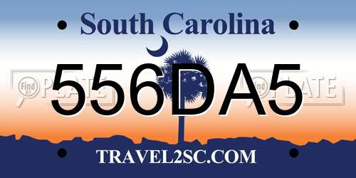 556DA5 South Carolina License Plate