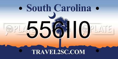 556II0 South Carolina License Plate