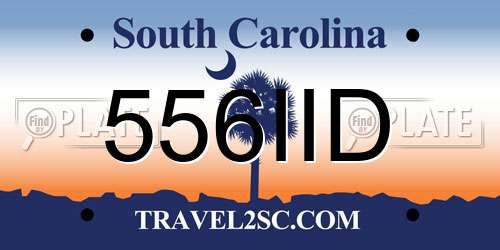 556IID South Carolina License Plate