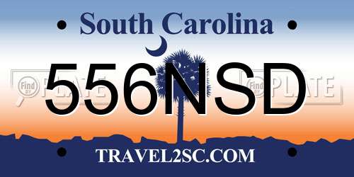556NSD South Carolina License Plate