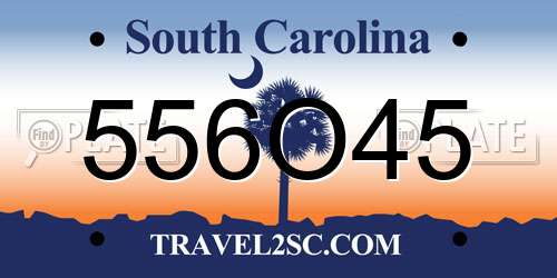 556O45 South Carolina License Plate
