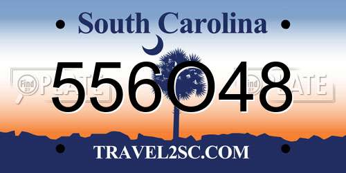 556O48 South Carolina License Plate