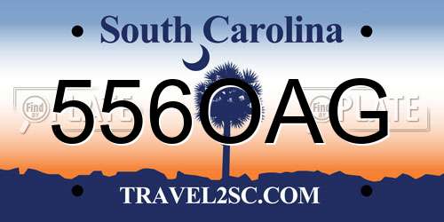 556OAG South Carolina License Plate