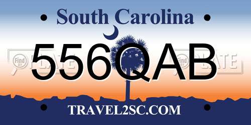 556QAB South Carolina License Plate