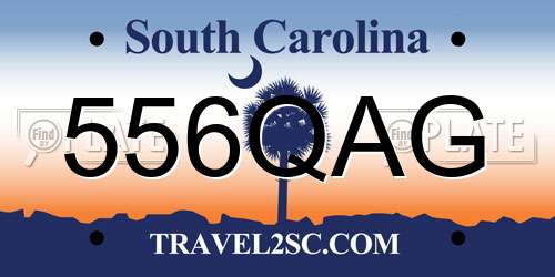 556QAG South Carolina License Plate