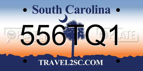556TQ1 South Carolina License Plate