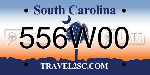 556W00 South Carolina License Plate