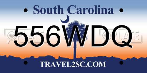 556WDQ South Carolina License Plate