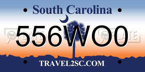 556WO0 South Carolina License Plate