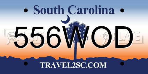 556WOD South Carolina License Plate