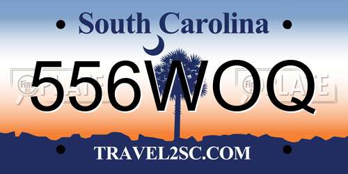 556WOQ South Carolina License Plate