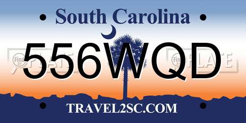 556WQD South Carolina License Plate