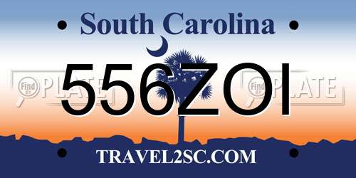 556ZOI South Carolina License Plate