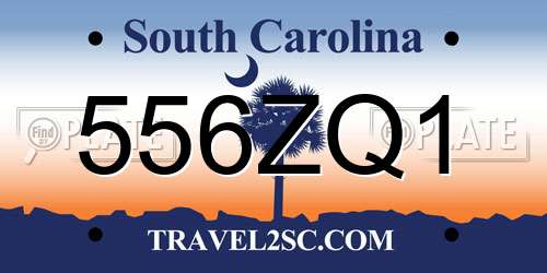 556ZQ1 South Carolina License Plate