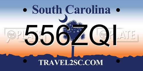 556ZQI South Carolina License Plate