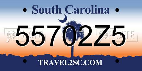 55702Z5 South Carolina License Plate