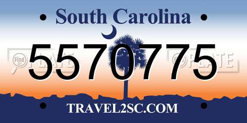 5570775 South Carolina License Plate