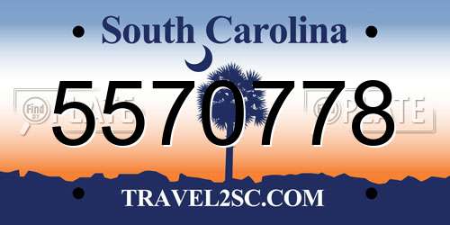 5570778 South Carolina License Plate